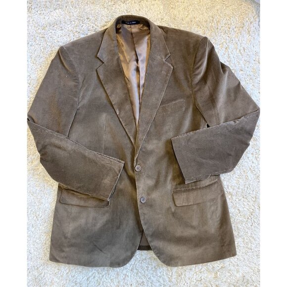 Alan Flusser Brown Corduroy Blazer 44R 2-Button Jacket Lined - Picture 1 of 4